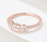 Affinity Roseclad Sterling Silver Diamond Mixed Cut Band Ring Size 6